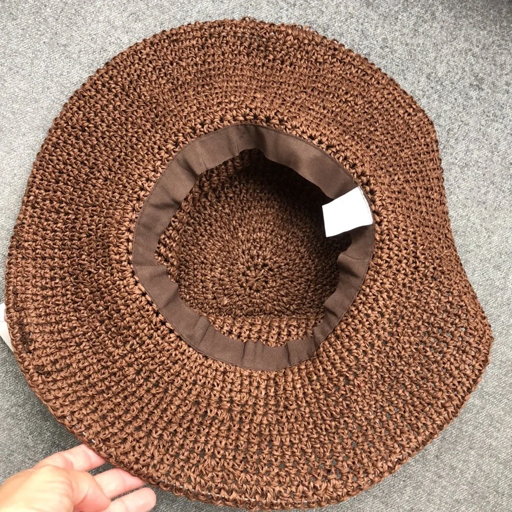 NWT! - Wide Brim Foldable Paper Straw Sun Hat - Picture 6 of 6